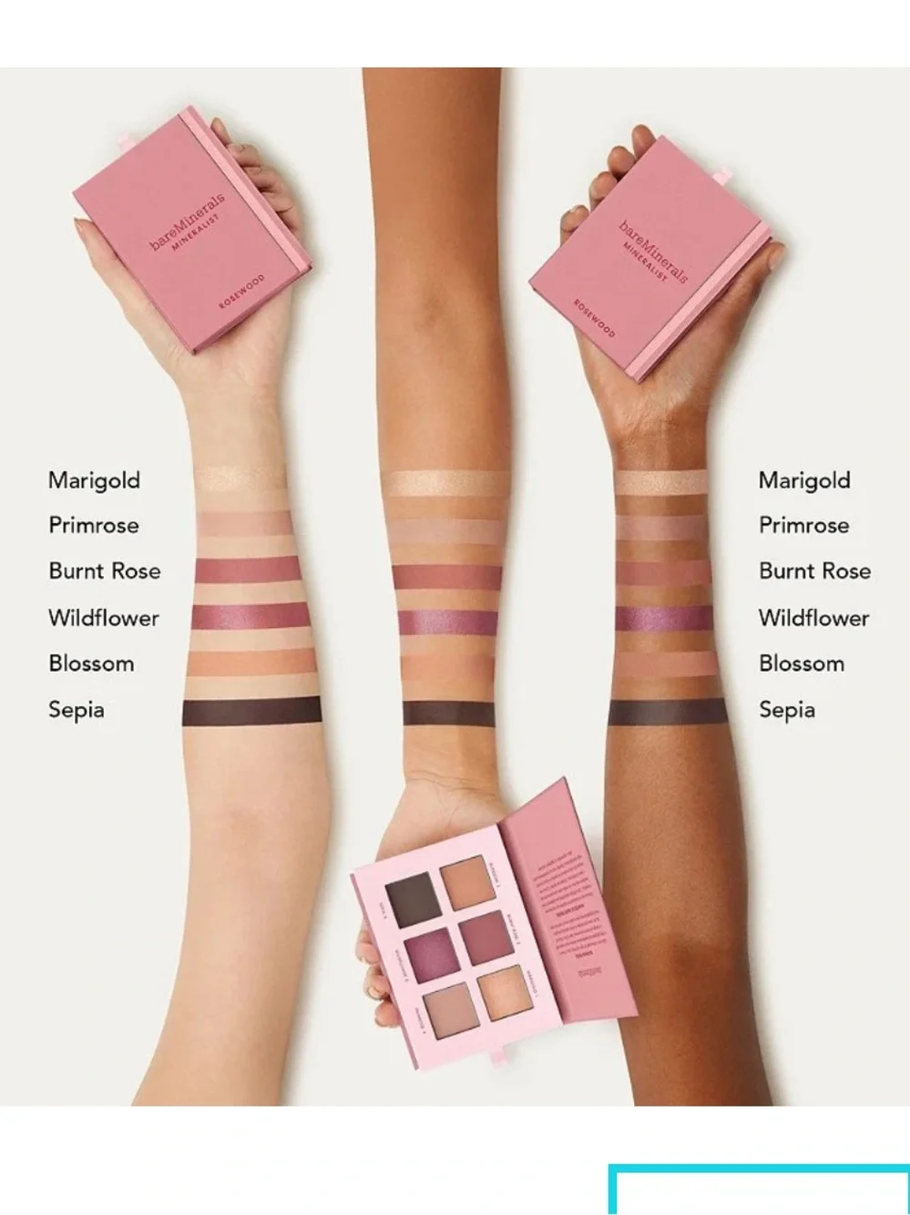 💋🖤Bareminerals Rosewood Mineralist Eyeshadow Palette